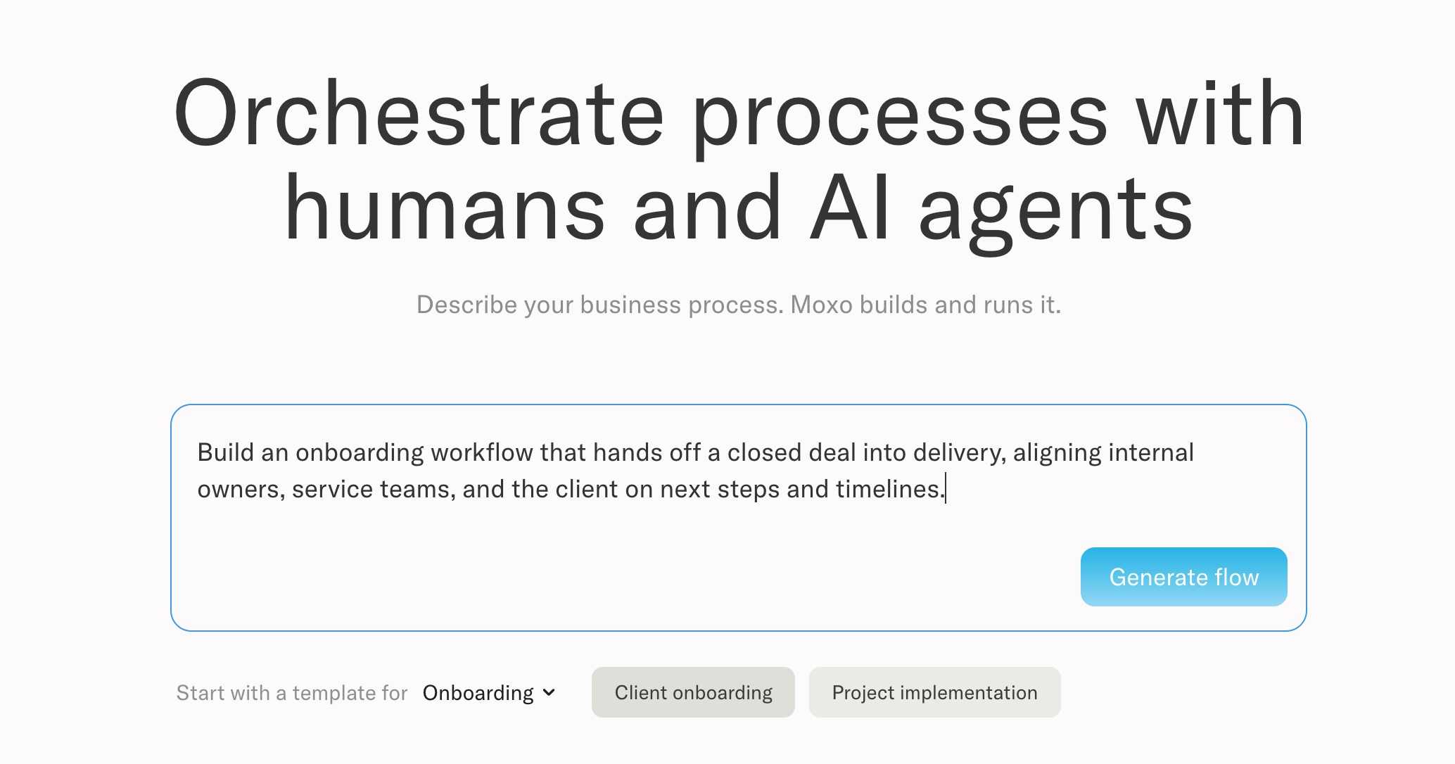 Website prompt input with a user prompt and preset prompt options.